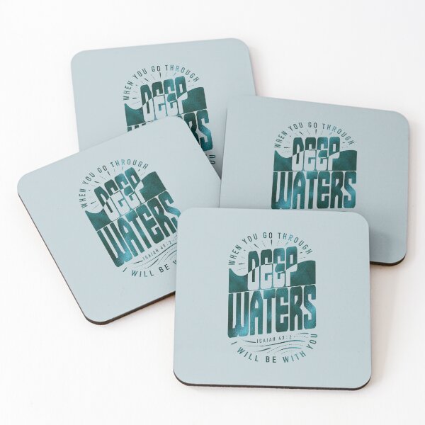 Item preview, When you go through deep waters I will be with you | Isaiah 43:2 Bible Verse Christian designed and sold by Blessed Be Your Name.