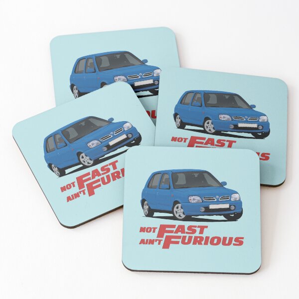 Item preview, Not Fast - Ain't Furious with a blue Micra / March designed and sold by knappidesign.