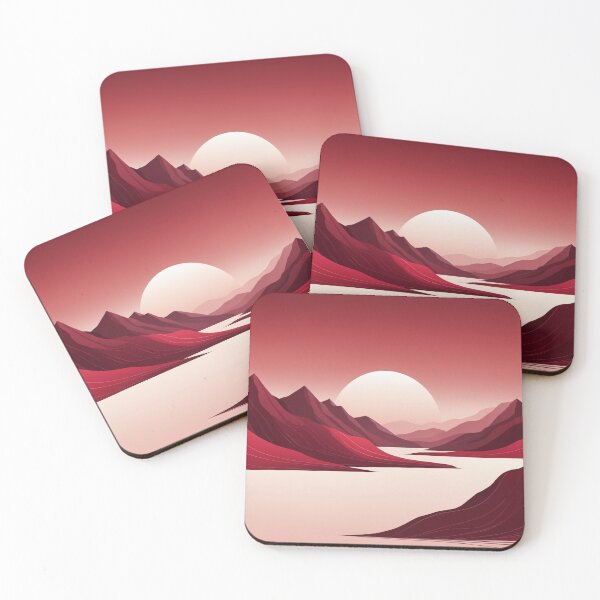 Item preview, Crimson Mountains: A Monochromatic Sunset Serenity designed and sold by REPTISLAV.