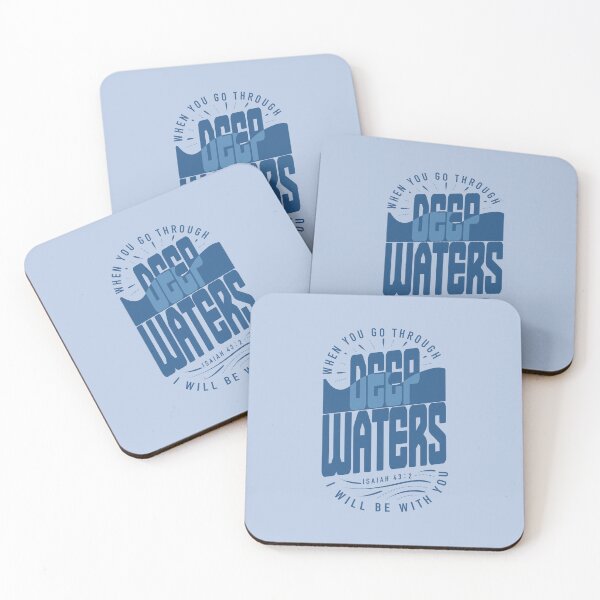 Item preview, When you go through deep waters I will be with you | Isaiah 43:2 Bible Verse Christian designed and sold by Blessed Be Your Name.