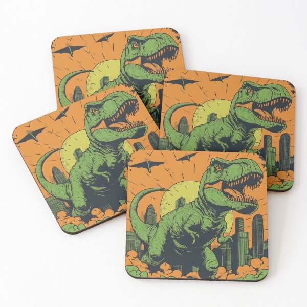 Item preview, Retro T-Rex City Rampage – Vintage Dinosaur Attack Art designed and sold by mrddst.