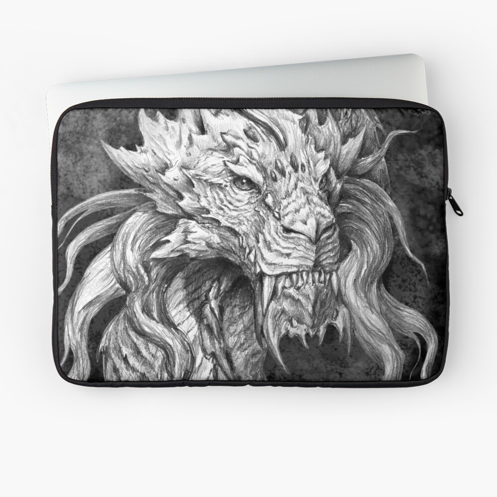 Dark Side Japanese Dragon portrait, Graphite Pencil art Tote Bag by  tanyartwork