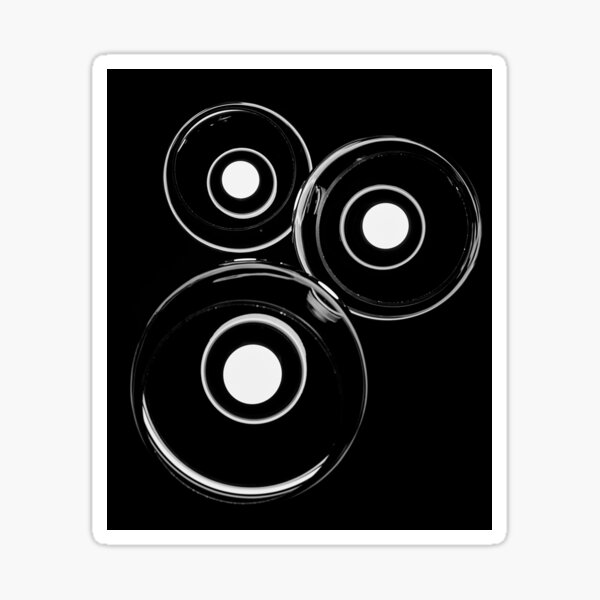 Minimalist Circular Large Bulbs Lights on a Black Background Sticker