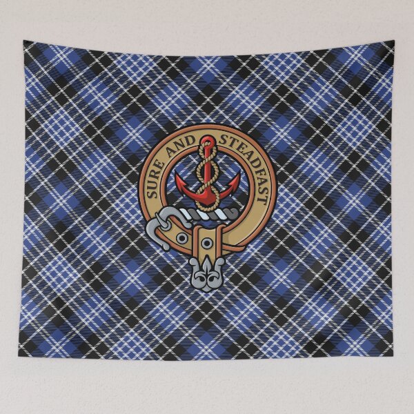 Item preview, Clan Clark Crest over Modern Tartan designed and sold by sifis.