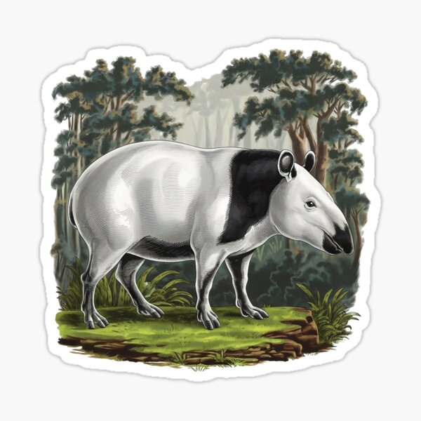 Vista previa del artículo con la obra «Dibujo animado de un tapir salvaje», diseñado y vendido por bahady.