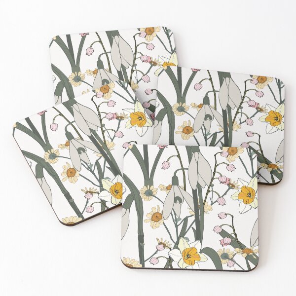 Item preview, Vintage floral seamless pattern with snowdrop, daffodils, camomile flowers.  designed and sold by MatyKotiv.