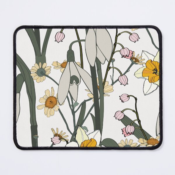 Item preview, Vintage floral seamless pattern with snowdrop, daffodils, camomile flowers. designed and sold by MatyKotiv.
