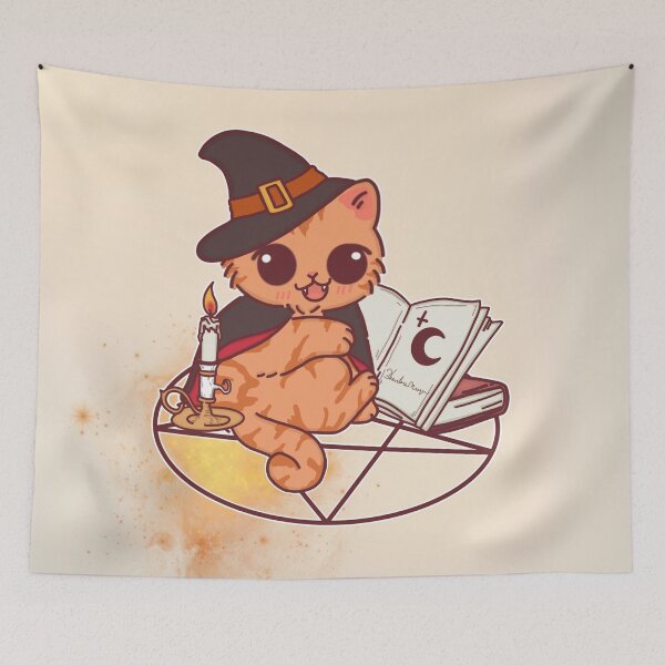 Item preview, Goldwhisker House Witch Cat Magic Art designed and sold by BGMeYou.