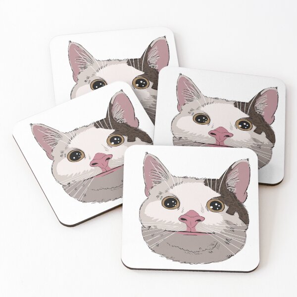 Item preview, Meme smiling cat face designed and sold by MariaPencilArt.