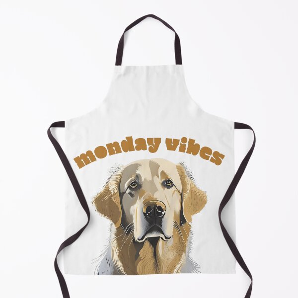 Item preview, unhappy golden retriever dog with words monday vibes designed and sold by planetgolden.