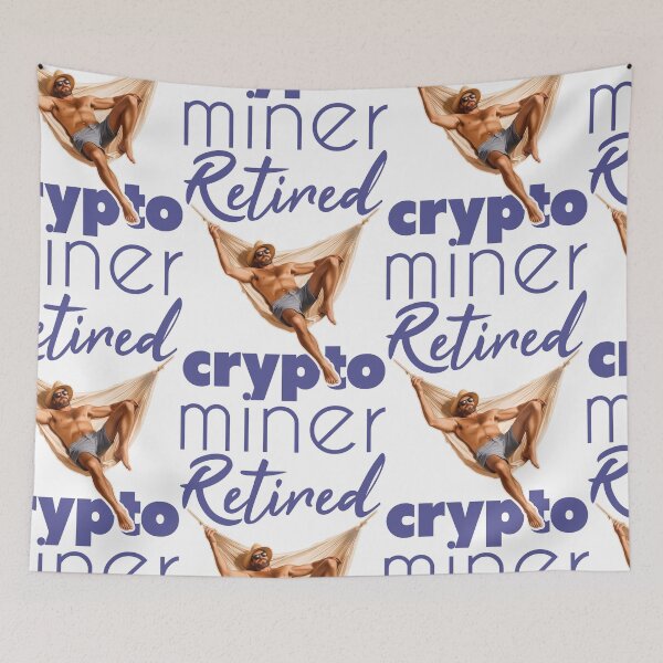 Item preview, Retired Crypto Miner Floating In A Golden Hammock designed and sold by SplashTastic.