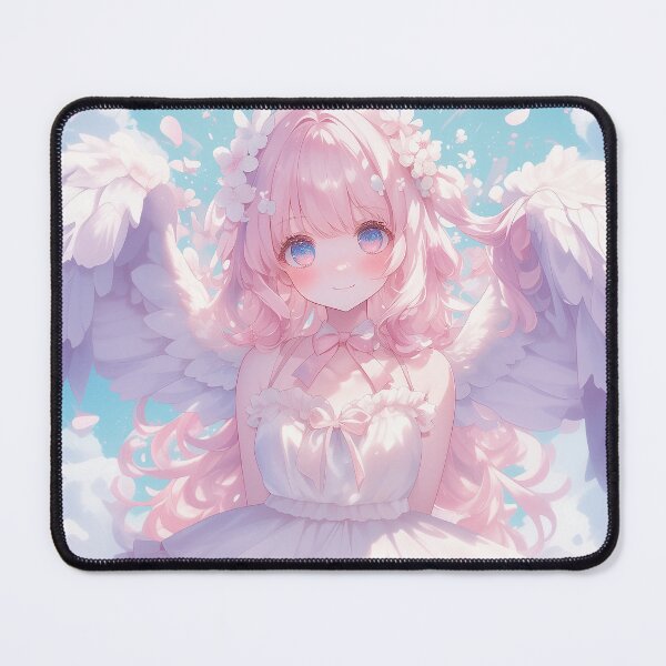 Item preview, Radiant Pink-Haired Angelic Anime Girl in a Dreamy Celestial Sky – Fantasy Aesthetic Art designed and sold by Kawai Anime Shop.