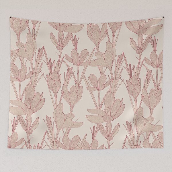 Item preview, Crocus flowers seamless background. Seamless pattern with purple crocuses. Saffron field.  designed and sold by MatyKotiv.