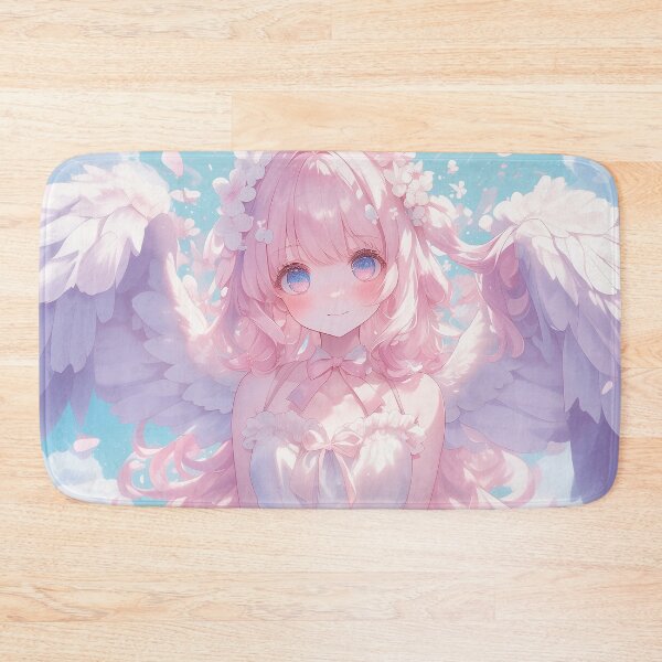 Item preview, Radiant Pink-Haired Angelic Anime Girl in a Dreamy Celestial Sky – Fantasy Aesthetic Art designed and sold by Kawai Anime Shop.