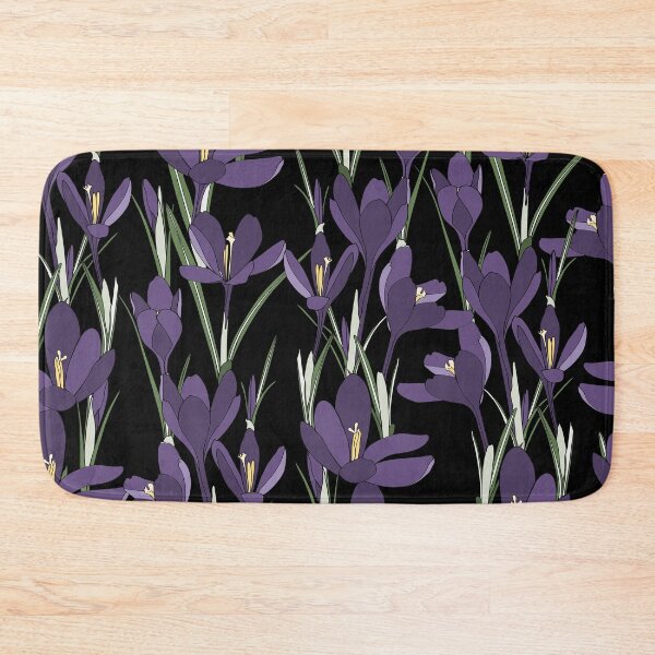 Item preview, Crocus pattern. Saffron field. Seamless pattern with purple crocuses. designed and sold by MatyKotiv.