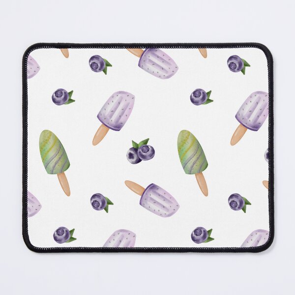Item preview, Seamless pattern with watercolor blueberry and kiwi popsicles on a white background, perfect for summer designs and textiles designed and sold by ArtPetrenko90.