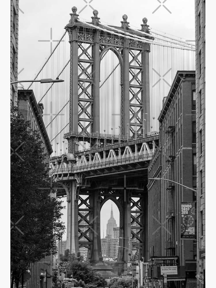 Thumbnail 2 von 2, Galeriedruck, Die Manhattan Bridge in Monochrom von Dubbo in Brooklyn designt und verkauft von Aure50.