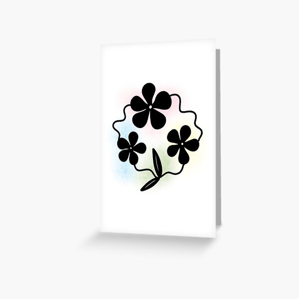 Item preview, black and white line art flowers designed and sold by DigiFoii.