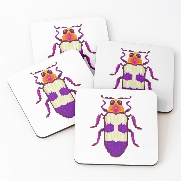 Item preview, Red Speckled Jewel Beetle Pixel Art designed and sold by narwhalwall.