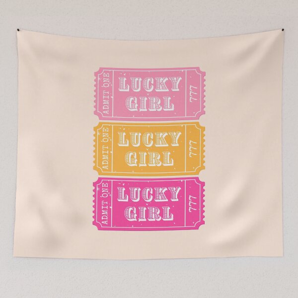 Item preview, Lucky Girl Ticket Pink and Orange designed and sold by AestheticAnnette.