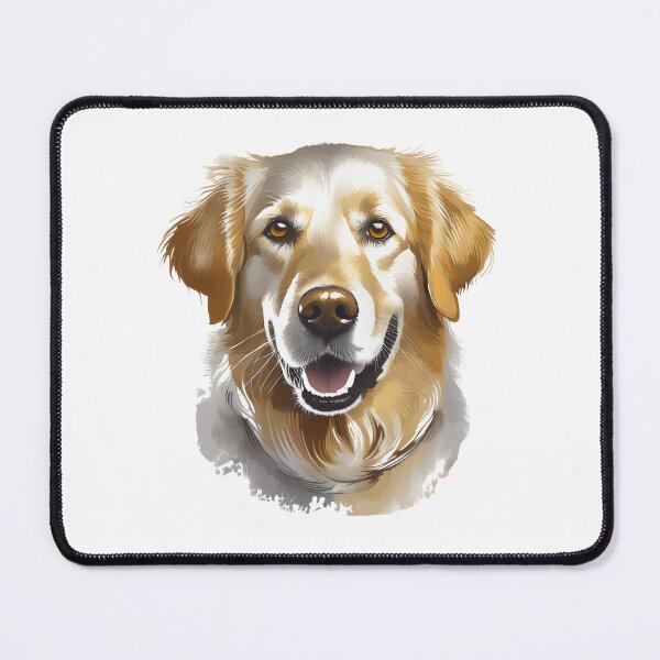 Item preview, golden retriever dog smiling head shot with beautiful eyes artwork designed and sold by planetgolden.