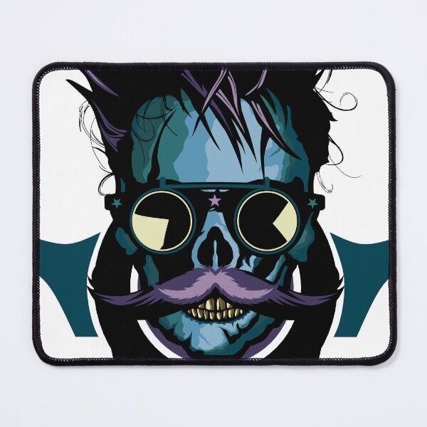 Item preview, skull head logo hipster skull crane mustache trade mark mustached round sunglasses star fancy designed and sold by Achille3777.