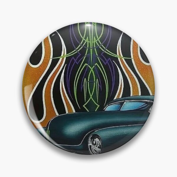Item preview, mercury kustom top chopped and flamming orange pinstriping green designed and sold by hotrodspirit.