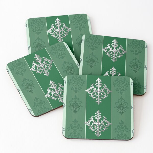 Item preview, Green Striped Silver Damask  designed and sold by DesignsByPrnces.