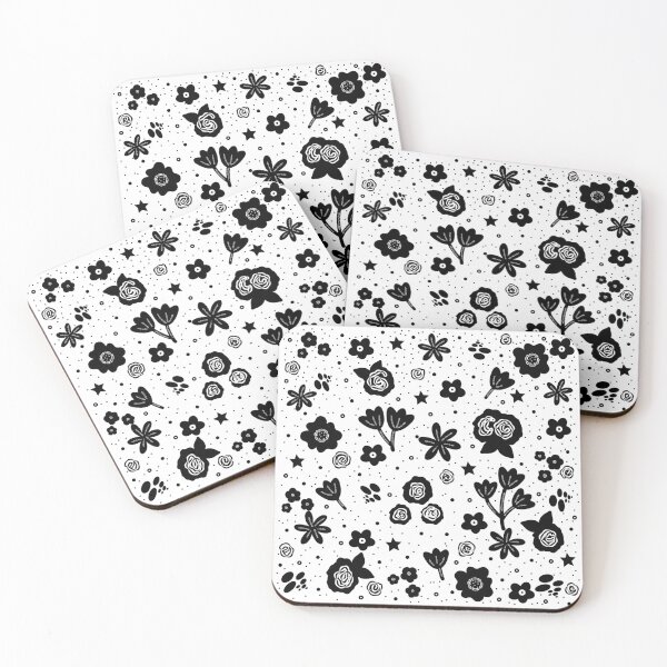 Item preview, Black and white Floral pattern  designed and sold by Hello-Cuties.