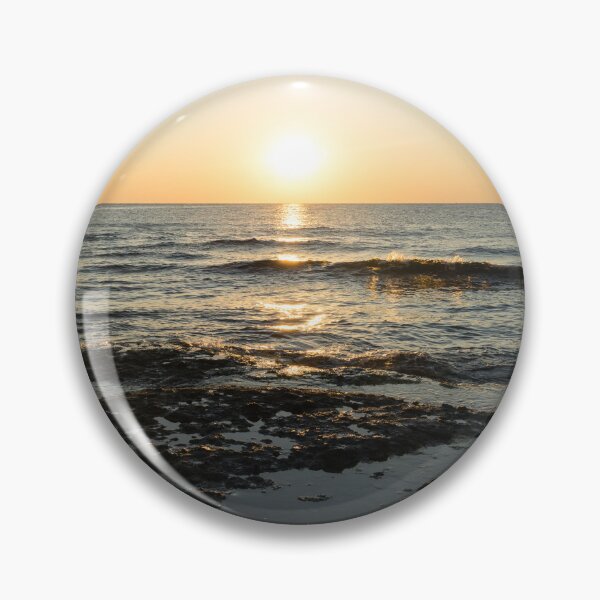 Item preview, Low Tide Sunset with Gentle Sunlit Waves designed and sold by Georgia Mizuleva.