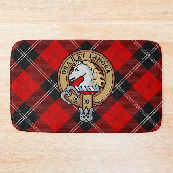 Item preview, Clan Ramsay Crest over Red Tartan designed and sold by sifis.