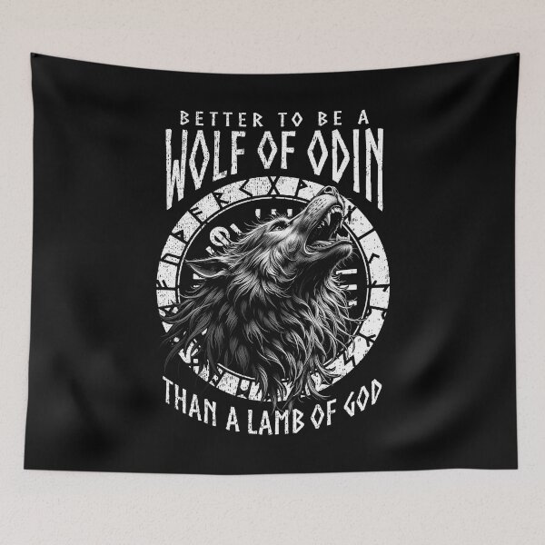Item preview, Wolf Of Odin Lamb Of God Viking Norse Mythology Compass designed and sold by GrandeDuc.