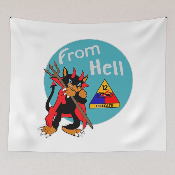 Item preview, US Army - From Hell - 12th Armored Division Emblem designed and sold by pzd501.