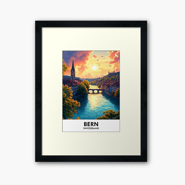 Item preview, Bern Switzerland Retro Travel Print designed and sold by HomeLivingCo.