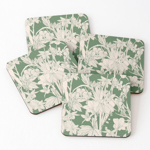 Item preview, Seamless background with a line spring flowers ornament. designed and sold by MatyKotiv.