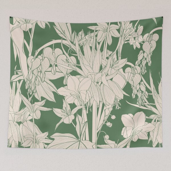 Item preview, Seamless background with a line spring flowers ornament. designed and sold by MatyKotiv.