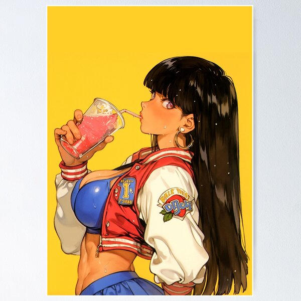 Item preview, Anime waifu with juice #01 designed and sold by Animeshow23.