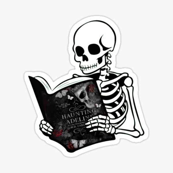 Item preview, haunting adeline bookish skeleton designed and sold by elmreadsbooks.