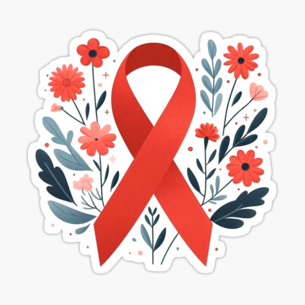 Item preview, Red Awareness Ribbon with Floral Accents designed and sold by HealthCoreCommunity.
