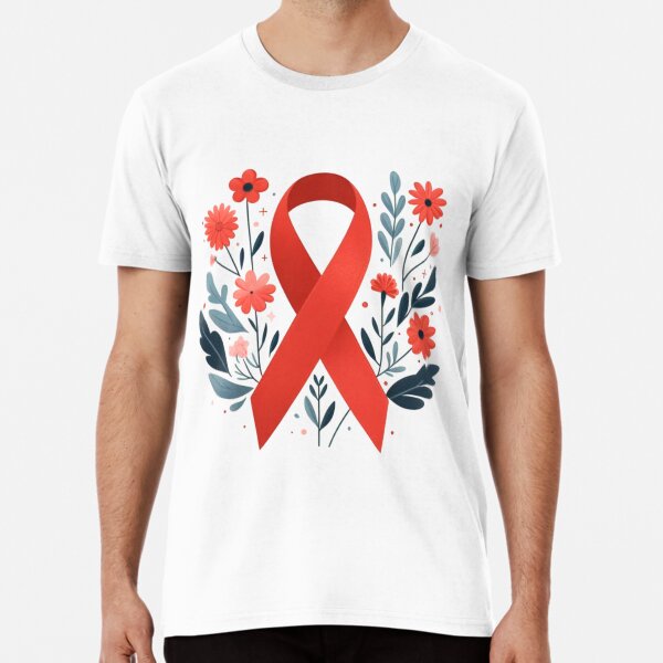 Item preview, Red Awareness Ribbon with Floral Accents designed and sold by HealthCoreCommunity.