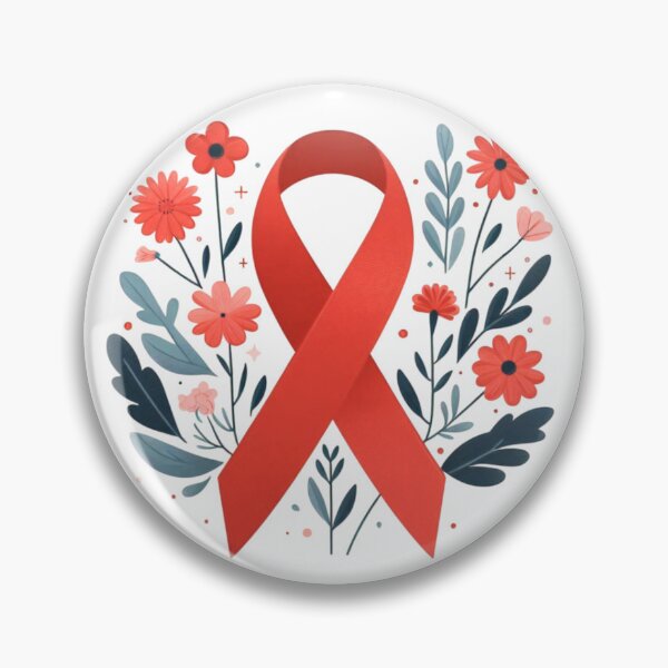 Item preview, Red Awareness Ribbon with Floral Accents designed and sold by HealthCoreCommunity.