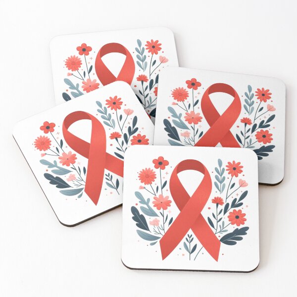 Item preview, Red Awareness Ribbon with Floral Accents designed and sold by HealthCoreCommunity.