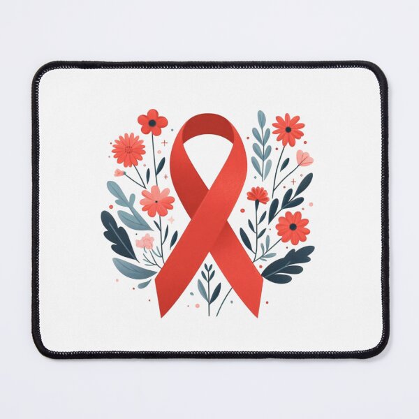 Item preview, Red Awareness Ribbon with Floral Accents designed and sold by HealthCoreCommunity.
