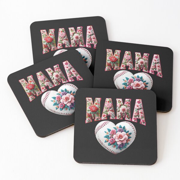 Item preview, Baseball Mama - Floral Embroidery Letters | Sporty & Elegant Design, designed and sold by CRAZY&ART.