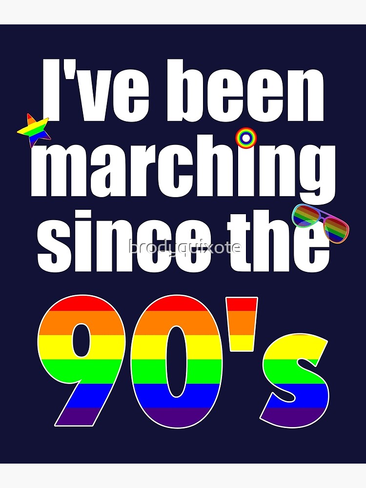 "Gay Pride Marching LGBT Poster by brodyquixote Redbubble