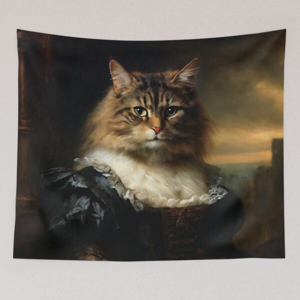Item preview, Anthropomorphic Victorian Cat Portrait: Lady Purrscilla | Cat Art designed and sold by UnhingedBird.