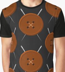 Button and Needles Graphic T-Shirt