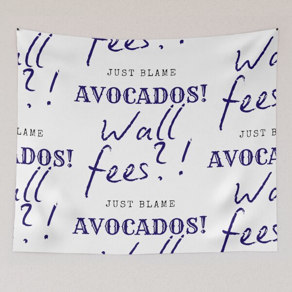 Item preview, Wall Fees Black Blue Avocado Blame designed and sold by SplashTastic.