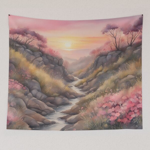 Item preview, Pink Flower Canyon at Dawn designed and sold by CalmnessbyChoice.