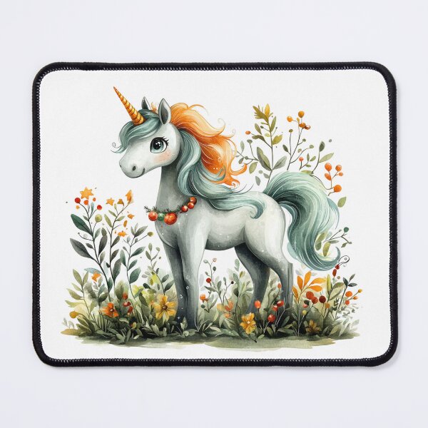 Item preview, unicorn kawaii watercolor T-Shirt Whimsical Unicorn in Autumn Foliage | Fantasy Art Print designed and sold by paknapat.